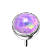 Threadless Halbkugel silber mit Opal violett