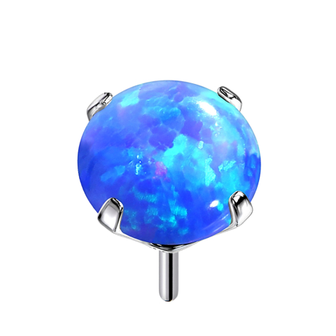 Threadless argento con opale blu incastonato