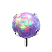 Threadless silber mit Opal violett gefasst