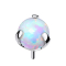 Threadless silver ball set with white opal