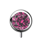 Cilindro senza filettatura argento anteriore cristallo rosa