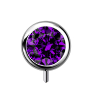 Cilindro senza filettatura argento fronte cristallo viola