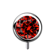 Cilindro senza filettatura argento anteriore rosso cristallo