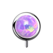 Threadless cylindre argenté front opal violet