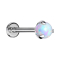 Labret Micro Threadless argent avec boule sertie dopale blanche