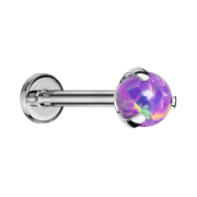 Labret Micro Threadless argent avec boule opale violette...