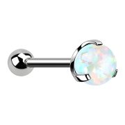 Micro Threadless Barbell silver with ball and ball opal...