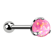 Micro Threadless Barbell silver with ball and ball opal...