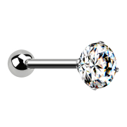 Micro Threadless Barbell silver with ball and crystal set...