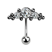 Micro Threadless Banane argent avec boule et embout...