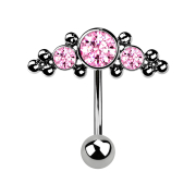 Micro Threadless Banane silber mit Kugel und Aufsatz...