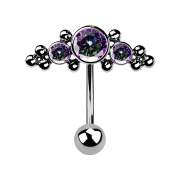 Micro threadless banana silver with ball and center cap...