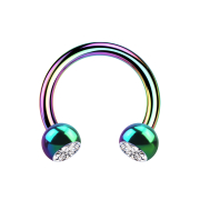 Micro Circular Barbell colorato con due sfere in...