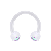 Micro Circular Barbell transparent avec deux boules de...