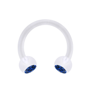 Micro Circular Barbell transparent avec deux boules de...