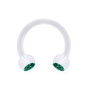 Micro Circular Barbell transparent avec deux boules de...