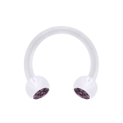 Micro Circular Barbell transparent avec deux boules de...