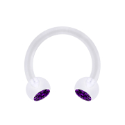 Micro Circular Barbell transparent avec deux boules de...