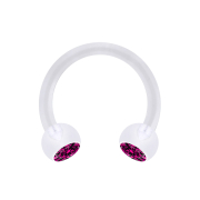 Micro Circular Barbell transparent avec deux boules...