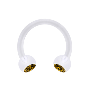Micro Circular Barbell transparent avec deux boules de...