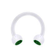 Micro Circular Barbell transparent mit zwei Kugeln...