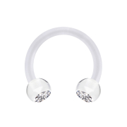 Micro Circular Barbell transparent mit zwei Kugeln...
