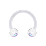 Micro Circular Barbell trasparente con due sfere di...