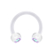 Micro Circular Barbell transparent with two balls crystal multicolor