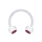 Micro Circular Barbell trasparente con due palline rosa cristallo