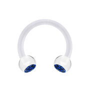 Micro Circular Barbell trasparente con due sfere in...