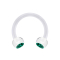 Micro Circular Barbell trasparente con due sfere di cristallo turchese