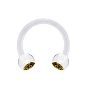 Micro Circular Barbell trasparente con due sfere di...