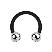 Micro Circular Barbell noir avec deux boules...