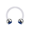 Micro Circular Barbell transparent with two balls silver crystal dark blue