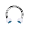 Circular Barbell argent avec deux boules cristal transparent bleu clair