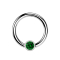 Micro Ball Closure anneau argent et cristal vert