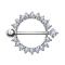 Barbell en or blanc 14k couronne de cristal