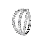 Anello micro piercing argento tre anelli con cristalli