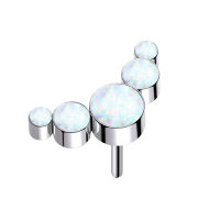 Threadless silver five opals white