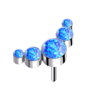 Threadless argento cinque opali blu