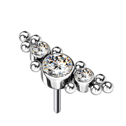 Threadless silver center with beads and three silver...