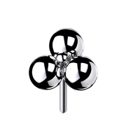 Threadless silber drei Kugeln