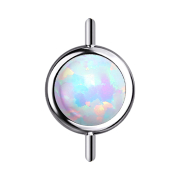Threadless connector cylinder silver front with opal white