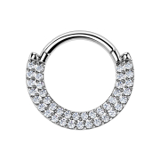 Micro segment ring, foldable, silver, double front...