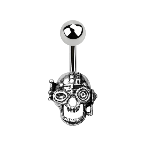 Banana silver steampunk skull