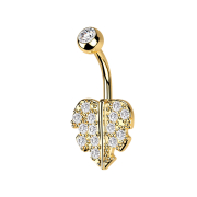 Banana gold-plated heart leaf with crystals