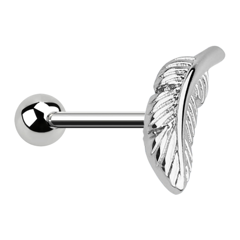 Micro barbell silver with ball and spring left