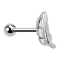 Micro barbell silver with ball and spring right