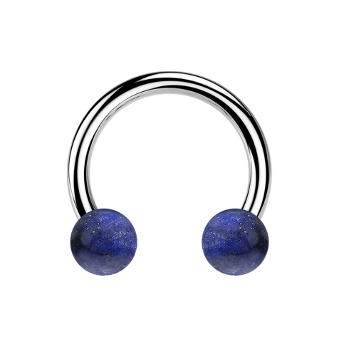 Micro Circular Barbell filet intérieur argent avec deux boules pierre sodalite