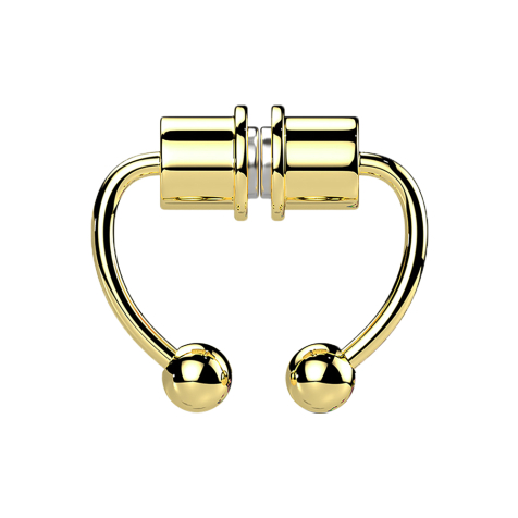 Faux septum magnétique doré Circular Barbell avec deux boules